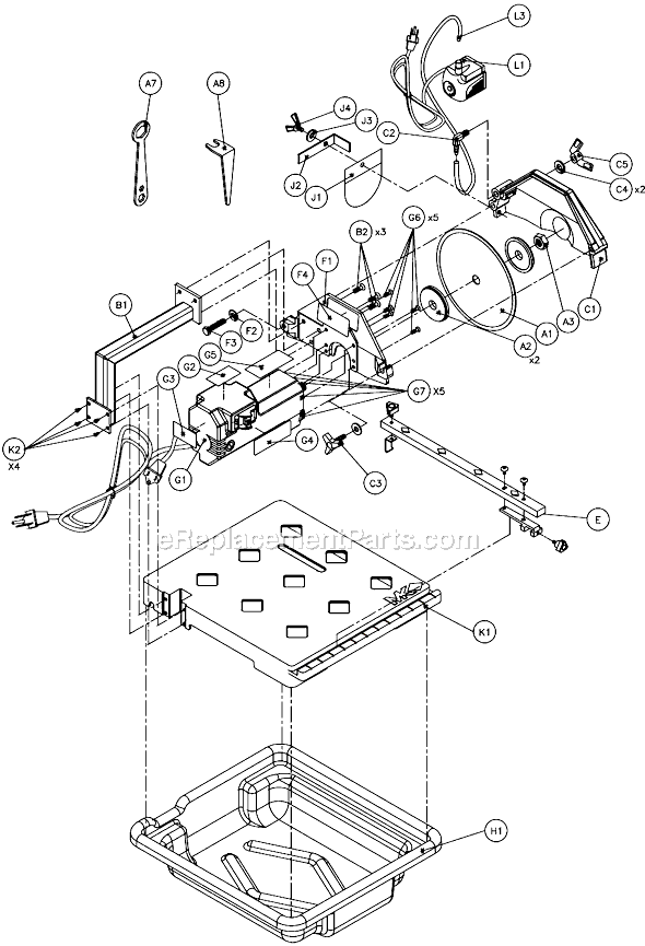 Page A Diagram and Parts List for MK-170  MK Diamond Tile Saw